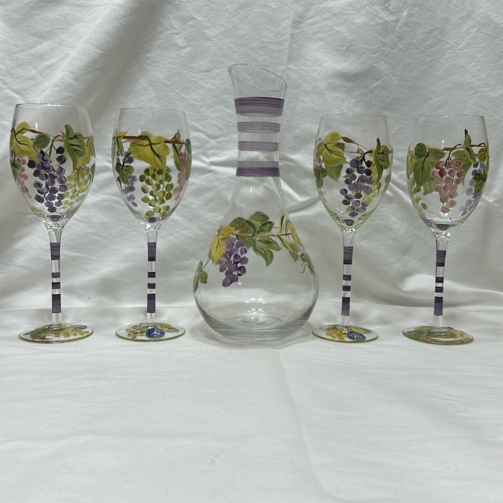 Wine Carafe & wine goblets set